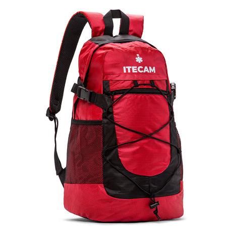 mochila roja para montaña