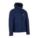 chaqueta softshell con capucha azul