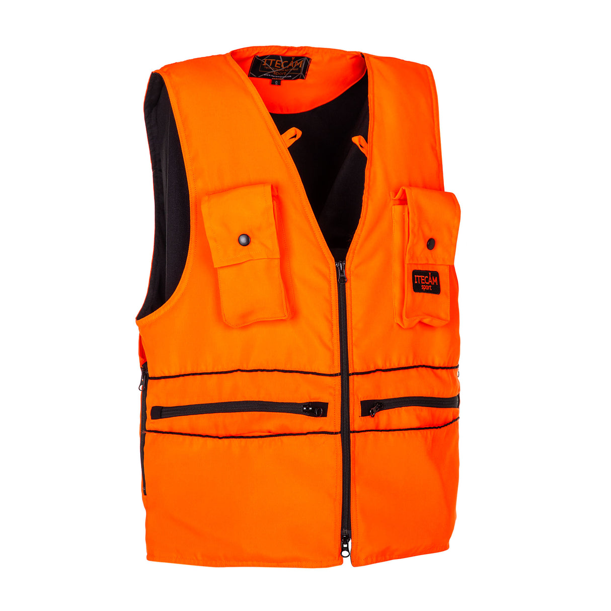 chaleco caza naranja hombre